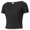 Tricou PUMA pentru femei CLASSICS RIBBED FITTED TEE - 53161101-Imbracaminte-Tricouri