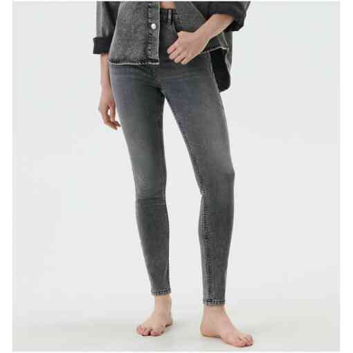 Sinsay - Blugi skinny high waist - Gri-Collection > all > jeans