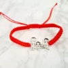 Bratara Familie - 4 Membri cu bebe - pandant Argint 925 - snur impletit-Familia mea-Personalizate >> Ocazie >> Familia mea