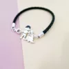 Bratara Unisex cu membri Familiei - baiat si caine labrador - Argint 925 si piele impletita-Familia mea-Personalizate >> Ocazie >> Familia mea