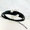 Bratara barbati - Model disc personalizat din Argint 925 impletit cu 2 straturi de piele neagra - Inchizatoare snur reglabil-Bratari personalizate-Personalizate >> Ocazie >> Pentru cei dragi