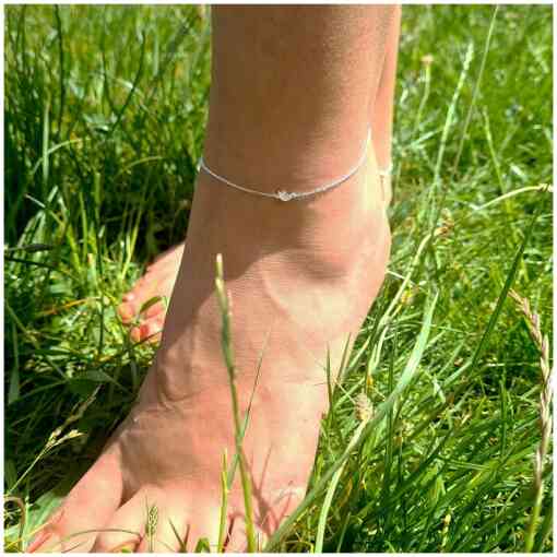 Bratara de picior - Magia nopților de vară - Element semiluna - Argint 925 - Lantisor realizat pe marimi-Bratari picior-Personalizate >> Ocazie >> Pentru cei dragi