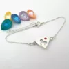 Bratara inima cu bebelus decupat - Argint 925 - Cristal Swarovski - cu lantisor-Bratari Argint Femei-Personalizate >> Ocazie >> Pentru cei dragi
