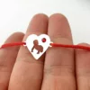 Bratara inima cu bebelus decupat - Argint 925 - Cristal Swarovski - cu snur reglabil-Bratari Argint-Personalizate >> Ocazie >> Pentru cei dragi