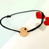 Bratara personalizata - Constelatie si cristal Swarovski - Banut de 12 mm - Argint Placat cu Aur Galben 18K - snur reglabil-Bratari Aur-Personalizate >> Ocazie >> Bratari cu Zodii