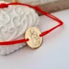 Bratara personalizata - Siluete mama si fiu - Banut de 12 mm - Aur Galben 14K - snur reglabil-Bratari Aur-Aur >> Aur 14K >> Bratari din Aur Personalizate