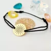 Bratara personalizata - Soarele Vergina - Argint 925 placat cu Aur Galben - snur reglabil-Bratari Argint-Personalizate >> Ocazie >> Bijuterii motivationale