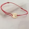 Bratara personalizata - Te iubesc - banut cu inima decupata - Aur Galben 14K - 12 mm diametru - snur reglabil-Bratari din Aur Personalizate-Aur >> Aur 14K >> Bratari din Aur Personalizate