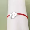 Bratara personalizata - Trifoi cu nume - Argint 925 - Snur reglabil