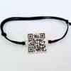 Bratara personalizata cu QR code - Argint 925 si snur reglabil-Bijuterii cu QR code-Personalizate >> Ocazie >> Pentru cei dragi