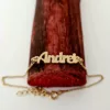 Bratara personalizata cu nume si lantisor - Argint 925 placat Aur Galben 18K-Bijuterii cu nume-Personalizate >> Ocazie >> Bijuterii cu nume