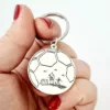 Breloc personalizat - Fotbal - Argint 925 - inel inoxidabil-Brelocuri personalizate-Personalizate >> Ocazie >> Bijuterii tematice pasiuni