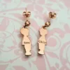 Cercei Copii siluete laterale - Argint 925 placat cu Aur Roz 18K-Familia mea-Personalizate >> Ocazie >> Familia mea