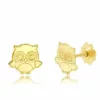 Cercei copii/bebe - Model bufnita - Aur Galben 14K - Inchizatoare sigura si confortabila cu filet-Cercei din Aur Bebe/Copii-Toate >> Aur 14k >> Cercei Aur