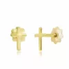 Cercei copii/bebe - Model cruce - Aur Galben 14K - Inchizatoare sigura si confortabila cu filet-Cercei din Aur Bebe/Copii-Toate >> Aur 14k >> Cercei Aur