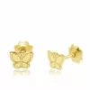Cercei copii/bebe - Model fluture - Aur Galben 14K - Inchizatoare sigura si confortabila cu filet-Cercei din Aur Bebe/Copii-Toate >> Aur 14k >> Cercei Aur