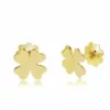 Cercei copii/bebe - Model trifoi - Aur Galben 14K - Inchizatoare sigura si confortabila cu filet-Cercei din Aur Bebe/Copii-Toate >> Aur 14k >> Cercei Aur