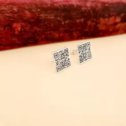 Cercei personalizati cu QR code - Argint 925
