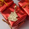 Charm personalizat Craciun - Casa de turta dulce - Argint 925 placat cu Aur galben 18K-Charm-uri Craciun-Ocazii >> Craciun >> Charm-uri Craciun >> Promoții