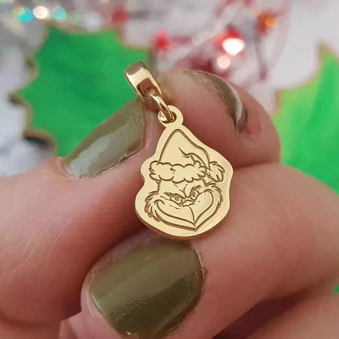 Charm personalizat Craciun - Grinch - Argint 925 placat cu Aur galben 18K-Charm-uri Craciun-Ocazii >> Craciun >> Charm-uri Craciun >> Promoții