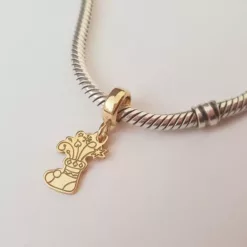 Charm personalizat Craciun - Soseta - Argint 925 placat cu Aur galben 18K-Charm-uri Craciun-Ocazii >> Craciun >> Charm-uri Craciun >> Promoții