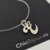 Choker cu initiala si cristal Swarovski - Argint 925 - Lant silicon-Chokere personalizate-Personalizate >> Ocazie >> Bijuterii cu nume