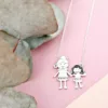 Lantisor Familie - 2 Membri - Bunica si nepotica - Argint 925-Familia mea-Personalizate >> Ocazie >> Familia mea