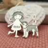 Lantisor Familie - 2 Membri cu Akita - Argint 925-Familia mea-Personalizate >> Ocazie >> Familia mea