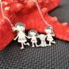 Lantisor Familie - 4 Membri cu Bichon - Argint 925-Familia mea-Personalizate >> Ocazie >> Familia mea