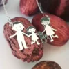 Lantisor Familie - 4 Membri cu Pit Bull - Argint 925-Familia mea-Personalizate >> Ocazie >> Familia mea