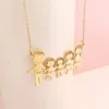 Lantisor Familie - 5 Membri - Argint 925 placat cu Aur Galben 18K-Familia mea-Personalizate >> Ocazie >> Familia mea