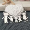 Lantisor Familie - 5 Membri cu Bichon - Argint 925-Familia mea-Personalizate >> Ocazie >> Familia mea