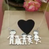 Lantisor Familie - 5 Membri cu caine - Argint 925-Familia mea-Personalizate >> Ocazie >> Familia mea