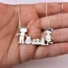 Lantisor Familie - 6 Membri cu 4 Pisici - Argint 925-Familia mea-Personalizate >> Ocazie >> Familia mea