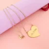 Lantisor Inima gravata - Argint 925 placat cu Aur 18K-Pentru cei dragi-Personalizate >> Ocazie >> Pentru cei dragi