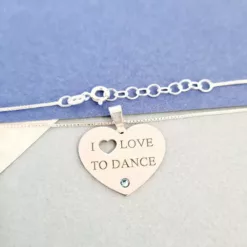 Lantisor cu pandant - I love to dance - Argint 925 si cristal Swarovski-Bijuterii tematice pasiuni-Personalizate >> Ocazie >> Bijuterii tematice pasiuni