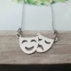 Lantisor cu pandantiv - Masti de teatru - Argint 925-Bijuterii tematice profesii-Personalizate >> Ocazie >> Bijuterii tematice pasiuni