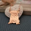 Lantisor cu pandantiv PUG - Argint 925 placat cu Aur roz-Iubitori de animale-Personalizate >> Ocazie >> Iubitori de animale