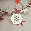 Lantisor cu pandantiv personalizat de Craciun - Fulg de nea - model hexagon -Argint 925-Lantisoare Craciun-Argint >> Lantisoare personalizate