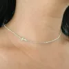 Lantisor minimalist - Pandantiv lateral Cruciulita - Argint 925-Lantisoare Argint-Personalizate >> Ocazie >> Pentru cei dragi
