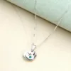 Lantisor personalizat - Pandantiv convex si inima gravata cu cristal Swarovski - Argint 925-Lantisoare Argint-Personalizate >> Ocazie >> Pentru cei dragi