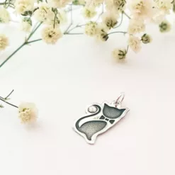Pandantiv Pisica cu papion - Argint 925 - cristal Swarovski-Iubitori de animale-Personalizate >> Ocazie >> Iubitori de animale