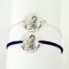 Set 2 bratari personalizate - Mama si fiu - Banuti de 15 mm - Argint 925 - snur reglabil pentru fiu si lantisor pentru mama-Seturi cadou speciale-Argint >> Bratari personalizate