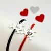Set 2 bratari personalizate si decorate cu email colorat - Model piese de puzzle - Argint 925 si snur reglabil-Bijuterii decorate cu email colorat-Argint >> Bratari personalizate
