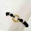 Bratara Roata Norocului Aur Galben 14 K - cu pietre semipretioase si bilute de Aur 14 K - snur reglabil-Bratari Aur Barbati-Personalizate >> Ocazie >> Familia mea