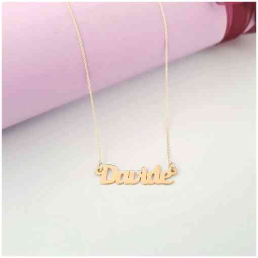 Lantisor nume - 5/6 litere - Aur Galben 14k-Lantisoare din Aur Personalizate-Personalizate >> Tip Bijuterie >> Lantisoare cu nume