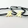 Set 2 bratari personalizate - Piese de puzzle - Aur Galben 14K - snur reglabil-Bratari Aur-Ocazii >> Dragobete