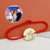 Bratara personalizata cu poza - Povestea noastra - Banut 15 mm - Aur 9K - Snur reglabil