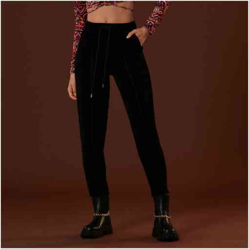 Sinsay - Pantaloni cu șnur decorativ - Negru-Collection > all > basic