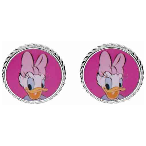 Cercei Disney cu poza color Daisy Duck - Argint 925-Disney-Disney >> Noutati